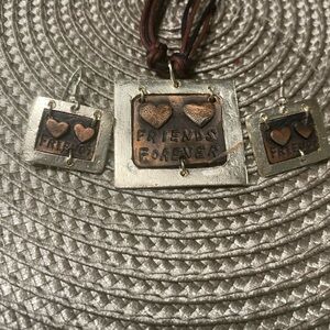 Silver and Bronze 'Friends Forever' Jewelry Set of 5